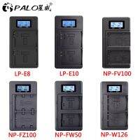 LCD Dual Camera Battery Charger For Canon LP-E8 LP-E10 LP-E12 Sony NP-FW50 NP-FZ100 NP-F970 NP-FV100 Fujifilm NP-W126 Battery