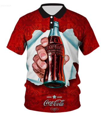 Cool Summer Coca-Cola Coke Red Hiphop 3D Print Women Men Summer Polo Casual Poloshirt 54（Contactthe seller, free customization）high-quality