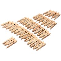 100 Pcs 3.5cm Mini Clamp Wooden For Natural Paper Photo Craft Clips House Decoration