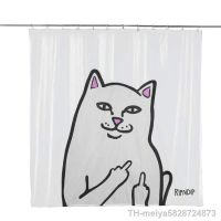 【hot】☊  cartoon cat simple art dog bath shower curtain windproof bathroom layout home decoration