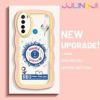 Jlingji เคสสำหรับ Xiaomi Redmi Note 8 2021 Note 8T เคสสีน้ำเงินขอบคลื่น Colour เคสโทรศัพท์กันกระแทกแบบนิ่มใสปลอกซิลิโคนรวมทุกอย่างฝาครอบป้องกันหัวกล้อง