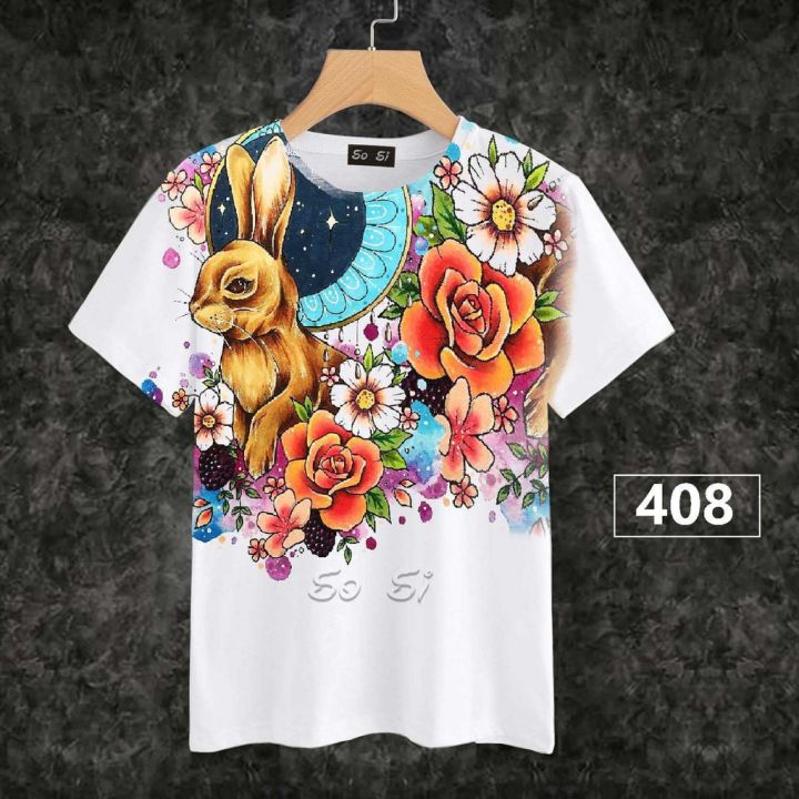 loso-store-เสื้อยืดพิมพ์ลาย-แนวดอกไม้และลายแมวน่ารักๆ