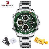 NAVIFORCE New Mens Fashion Stainless Steel Sport Waterproof Watches Quartz Day and Date Display Luminous Clock Relogio Masculino