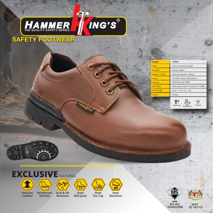 HAMMER KINGS SAFETY SHOES SAFETY BOOTS 13002 BROWN Lazada