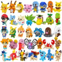 146-400Pcs Pokemon Blocks Cartoon Mini Small Building Block Toys Pikachu Squirtle Charizard Psyduck Anime Figure Assemble Model