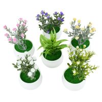 Artificial Plants Bonsai Small Simulated Tree Pot Grass Fake Flowers For Home Garden Office Table Room Decoration Ornaments Artificial Flowers  Plants
