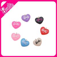 BABYBANG Barbiestyle Barbiecore Barbiepink 10PCS พวงกุญแจดีไอวาย ตุ๊กตาบาร์บี้เรซิ่นพีชหัวใจ ตุ๊กตาบาร์บี้จดหมาย รูปหัวใจ พวงกุญแจรูปกุญแจ กลิตเตอร์ อุปกรณ์เครื่องประดับ DIY