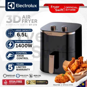 2022 PROMO (NEW ARRIVAL)GT-178 Air Fryer Advance Drawer 6.5L capacity Easy  Oil-Free Aerodynamic Multifunctional Knob Control