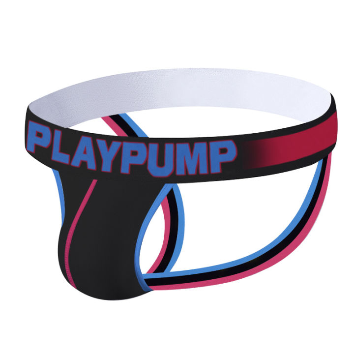 playpump-ยอดนิยมผ้าฝ้ายผู้ชายทองและจีสตริงผู้ชายกางเกงชั้นในเอวต่ำstringiเซ็กซี่ชุดชั้นในชายjockstrapกางเกงบุรุษกระเป๋า-pp9115
