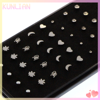 [KUNLIAN] [COD] YUNZE 40Pcs Nose Rings Bone Stud Pin Crystal 20G Stainless Steel Body Piercing Jewelry