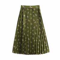 New Women Skrit Animal Printed Pleated Mid-Calf Skirt chic lady Fashion Casual Woman Clothes