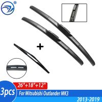 Wiper Front &amp; Rear Wiper Blades Set For Mitsubishi Outlander MK3 2013 2014 2015 2016 2017 08 2019 Windshield Wiper 26"+18"+12"