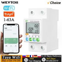 Tuya WiFi 1-63A Intelligent Automatic Reclosing Protector Current Voltage Monitoring Meter LCD Display Switch Power Meter