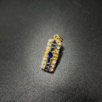 Sapphire Diamond Pendant จี้สร้อยคอเพชรแซฟไฟร์ แซฟไฟร์แท้สีน้ำเงินธรรมชาติ ประดับด้วยเพชรน้ำ95-96 ตัวเรือนเป็นทอง18k (ราคาไม่รวมสร้อยค่ะ)