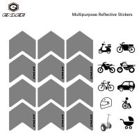 สติกเกอร์กันชนจักรยานสติ๊กเกอร์สะท้อนแสงจักรยานเสือภูเขา12ชิ้นตัวป้องเรืองกันแสงเตือนเรืองแสงสำหรับตกแต่งรถมอเตอร์ไซค์