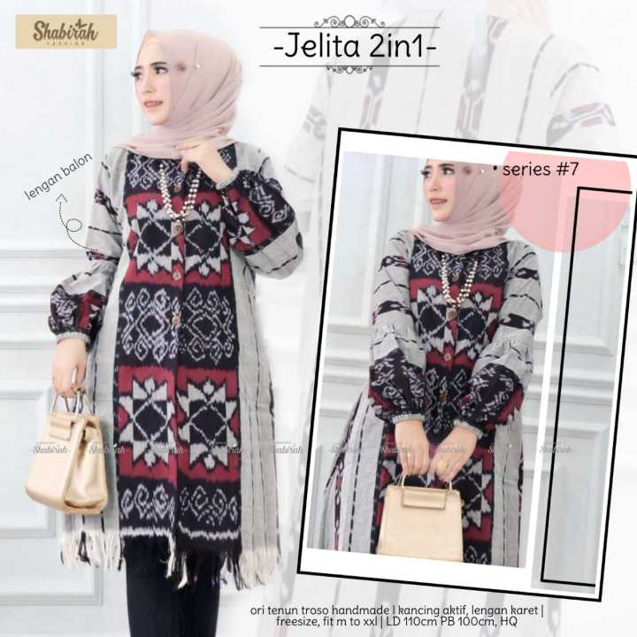 Jelita 2in1 Dress Tenun Dress Tenun Etnik Tenun Dress Blazer