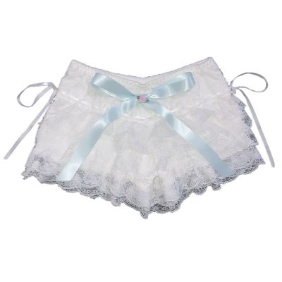 Multilayer Lace Shorts Women Ribbons Flower Ruffles Elastic Waist Cute Cake Shorts  Lolita Shorts for Sweet Girls Kawaii Clothes