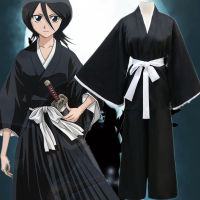 วันฮาโลวีนตาย Bleach เสื้อผ้า Rukia Kuchiki ชุดกิโมโนอนิเมะญี่ปุ่น cosplay เสื้อผ้าผู้หญิงขายส่ง