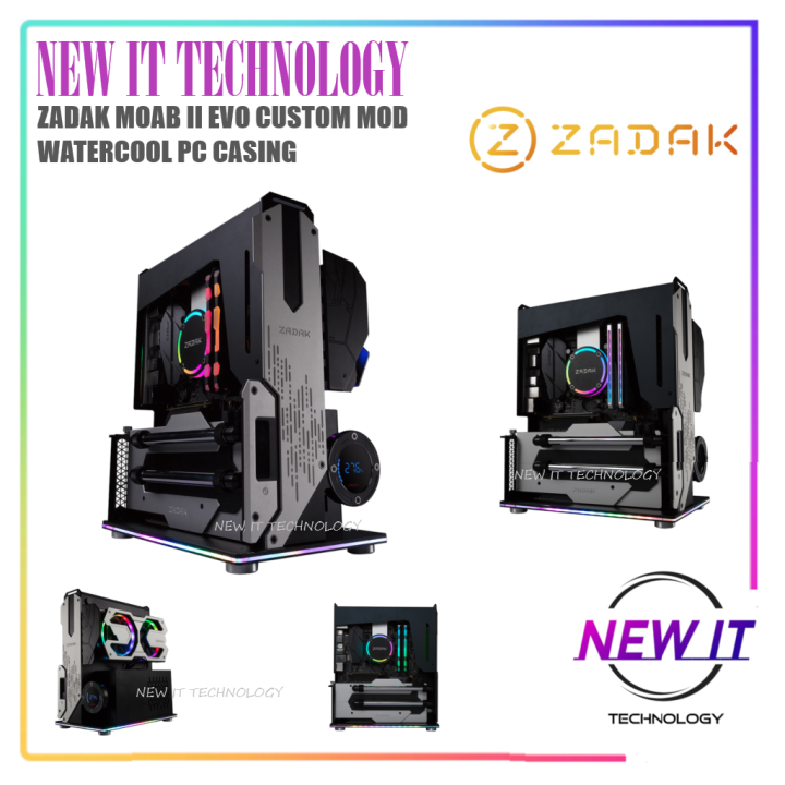 ZADAK MOAB II EVO CASE CUSTOM MOD WATER COOLED PC DESKTOP RGB CASING SILVER BLACK (Z16.1HS001