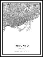พิมพ์ลายแผนที่โตรอนโตออนแผนที่แคนาดาศิลปะการพิมพ์ผ้าใบศิลปะผนังสมัยใหม่งานศิลปะแผนที่ถนน9X11 Q03885กรอบภายใน1ชิ้น (การปรับแต่งรวมผ้าใบวาดภาพและกรอบ)