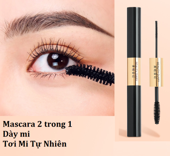 Mascara 2 đầu hiệu ứng kép không lem,không trôi,không vón cục, giúp mi cong - ảnh sản phẩm 1