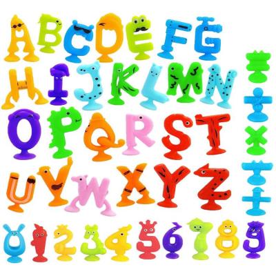 Suction Cup Letters Toys 26PCS Colorful Alphabet Shape Sucker Toys English Children Toy Puzzle Spelling Learning Games for Kids adaptable