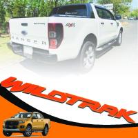 โลโก้ติดฝากระบะท้าย โลโก้ติดรถ WILDTRAK รุ่น ฟอร์ด เรนเจอร์ FORD RANGER ปี 2012 - 2019 สีส้ม 1 ชุด