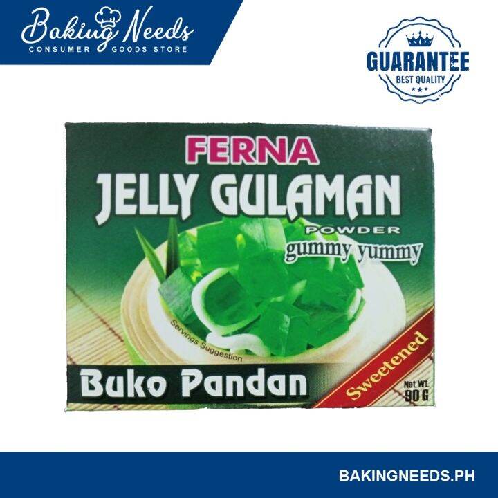 Ferna Jelly Gulaman Buko Pandan Powder Sweetened 90g | Lazada PH