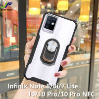 JieFie เคสโทรศัพท์ใสสำหรับ Infinix Note 8 / 8i / 7 Lite / 10 / 10 Pro / 10 Pro NFC,เคสโทรศัพท์ TPU นิ่มสีสันสดใสน่ารัก + ขาตั้งแหวน