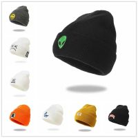 Mens and Womens Knitted Hats Solid Color Fashion Cartoon Bird Embroidery Hat Couple Hip-hop Skull Embroidery Knitted Warm Hat