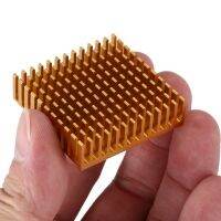 『』Gold Tone Aluminium 40mmx40mmx11mm Heatsink Cooling Cooler Fin for CPU