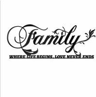 Family Where Life Begins Love Never Ends Word Sign Black Metal Wall Decor