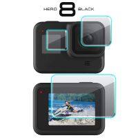 ตัวป้องกันกรอบเคสหน้าจอกระจกเทมเปอร์สำหรับฟิล์มป้องกันป้องกันสีดำ Gopro Hero 8 Gopro8อุปกรณ์เสริมสำหรับ Gopro Pro