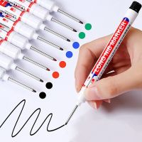 ปากกาหัวยาวสำหรับตกแต่งงานไม้4/6/8ชิ้นปากกาปากกามาร์คเกอร์หลุมลึกอเนกประสงค์ปากกาหมึกสีแดง/ดำ/น้ำเงิน