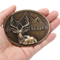 Deer Belt Buckle For Man Belt Buckle Deer Head Bronze Metal Pin Buckles Suitable For 3.8cm Width Belt Fashion Pants DIY Belts