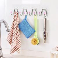 Double-headed Hooks Stainless Steel Hole-free Bathroom Accessories Living Room Small Object Kitchen Door Rear Key Hook Picture Hangers Hooks