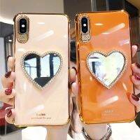 เคสโทรศัพท์กระจกกากเพชรแบบนิ่มลายความรักสำหรับ IPhone 15 Pro Max IP 11 12 13 14 Pro Max ปิดคลุมป้องกันการกระแทก