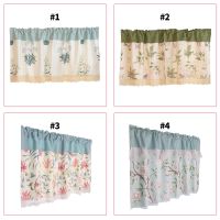 Nordic Half Curtains Kitchen Short Curtain Balcony Flower Printed Household Half Window Curtain