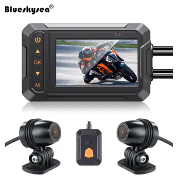 Blueskysea A12 Dual 1080P Full HD Motorcycle Dashcam 3 Inch Waterproof IP67  Camera WiFi Motorcycle DVR Dash Cam Black GPS Box