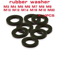 10-20pcs m3 m4 m5 m6 m8 m10 m12 m14 m16 m18 m20 Flat rubber Gasket NBR Rubber Oil Seal Washers Black Nails  Screws Fasteners