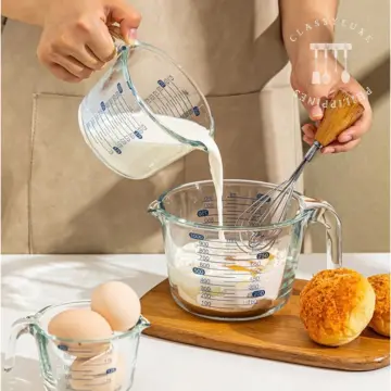 Pyrex glass graduated mug Home breakfast Measuring Baked milk Microwavable  250ml 500ml 1000ml