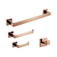 【jw】✽◑ Conjunto De Acessórios Hardware Banheiro Aço Inoxidável Parede Ouro Rosa Gancho Roupa Suporte Papel Higiênico Barra Toalha