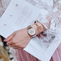 Gypsophila Diamond Design Women Watches Fashion Silver Round Dial Stainless Steel Band Quartz Wrist Watch Gifts relogiosfeminino