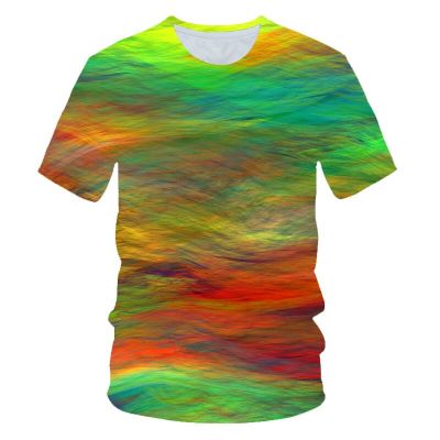 2020 Summer Kids Colorful 3D T-shirt Boys Girls Lighting Flower Heart Line Cloud Funny Printed Tshirts Children T shirt 4-20Y