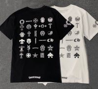 Chrome Hearts1❍✽₪ แฟชั่นฤดูร้อนยี่ห้อสันสกฤตพิมพ์Big Horseshoe Cross Swordโลโก้ผู้ชายและผู้หญิงเสื้อยืดแขนสั้น