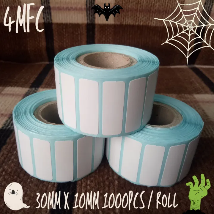 4MFC Direct Thermal Sticker Label good for shipping, meat shop, milk tea, receipts, I.D. , nametags, visitor pass, supermarket, parcels, price labels, ...