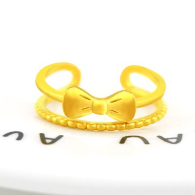 [COD]GA เครื่องประดับแฟชั่น18K ซาอุดีอาระเบียชุบทองผู้หญิงน่ารักโบว์แหวนชุบทอง