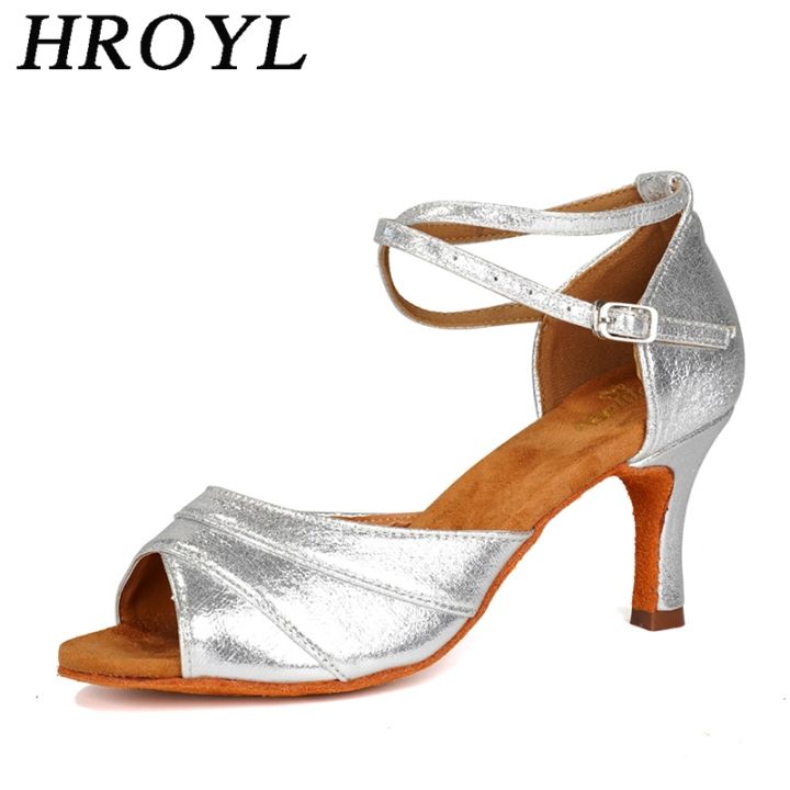 hroyl-รองเท้าเต้นเด็กผู้หญิงบอลล์รูมผู้หญิงละติน-รองเท้าแซมบ้ารองเท้าเต้นแทงโก้รองเท้าแตะซัลซ่าขายส่ง