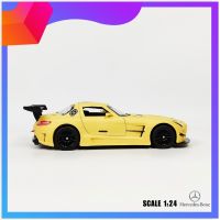 โมเดลรถเหล็กเบนซ์ Mercedes-Benz SLS AMG GT3 สีเหลืองด้าน Scale 1:24