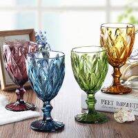 Wine Glass Cups Multicolor Carved Goblet Whiskey Red Wine Glasses 300ML Wedding Party Champagne Flutes Bar Restaurant Home Tools